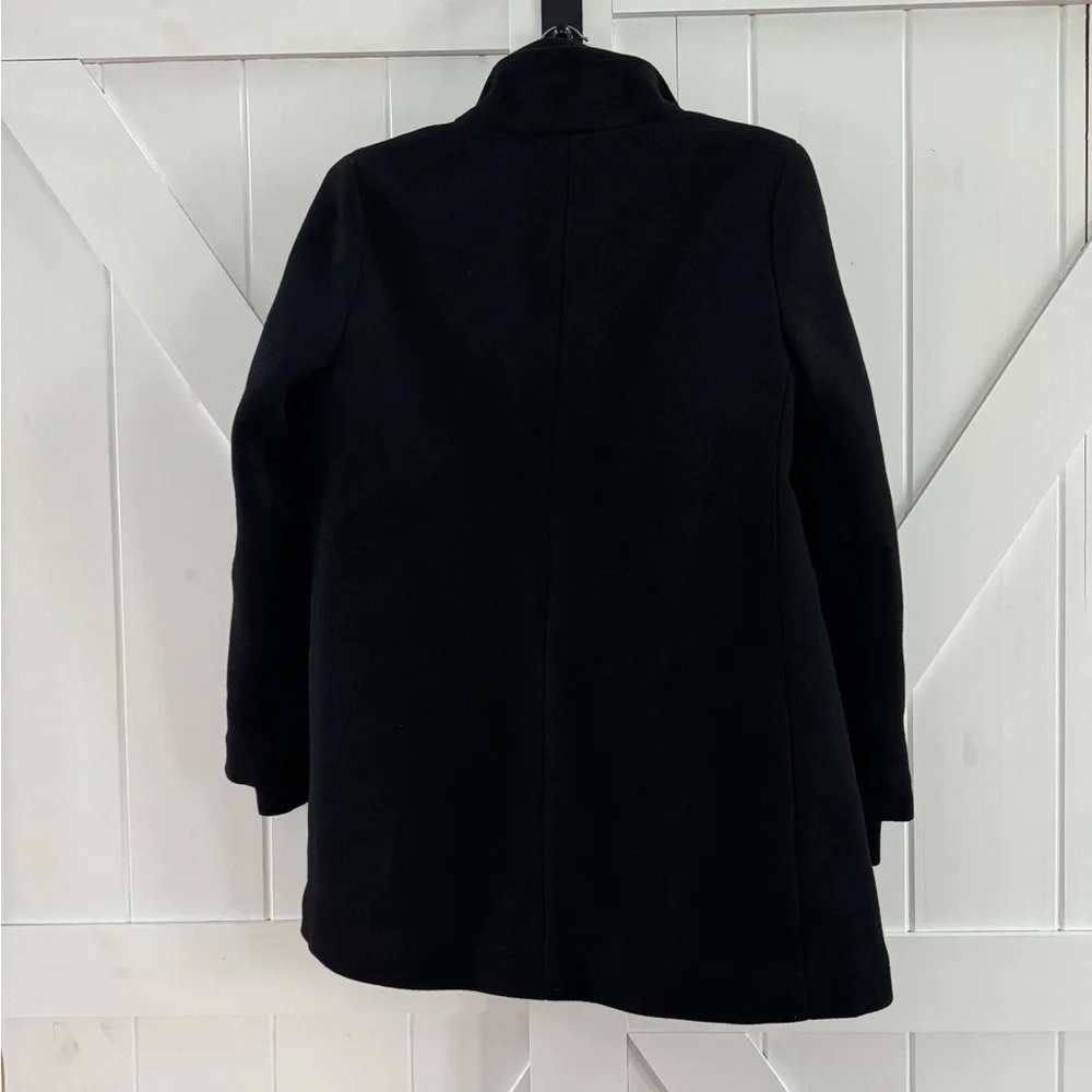 J. Crew Italian Stadium Cloth by Nello Gori Cocoon Black Wool Coat Jacket